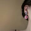Hong Kong style retro pink pleated geometric stud earrings personalized fashion trend earrings simple earrings women