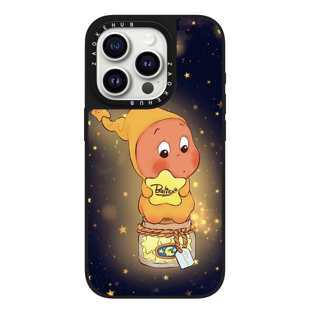 Cute Luminous Star iPhone 16 Pro Max Cartoon Case with Mirror Surface