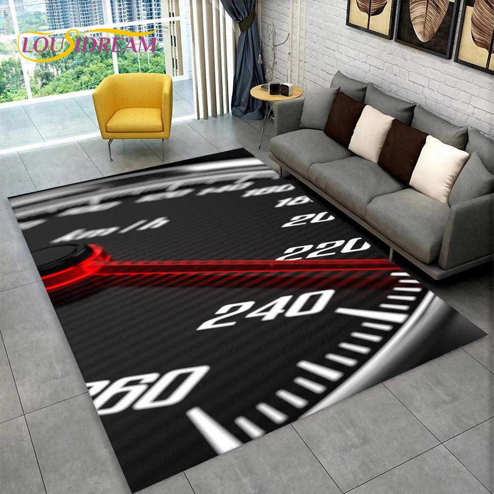 3D Motorcycle Racing Area Rug Large,Carpet Rug for Home Living Room Bedroom Sofa Doormat Decoration,Kid Play Non-slip Floor Mat