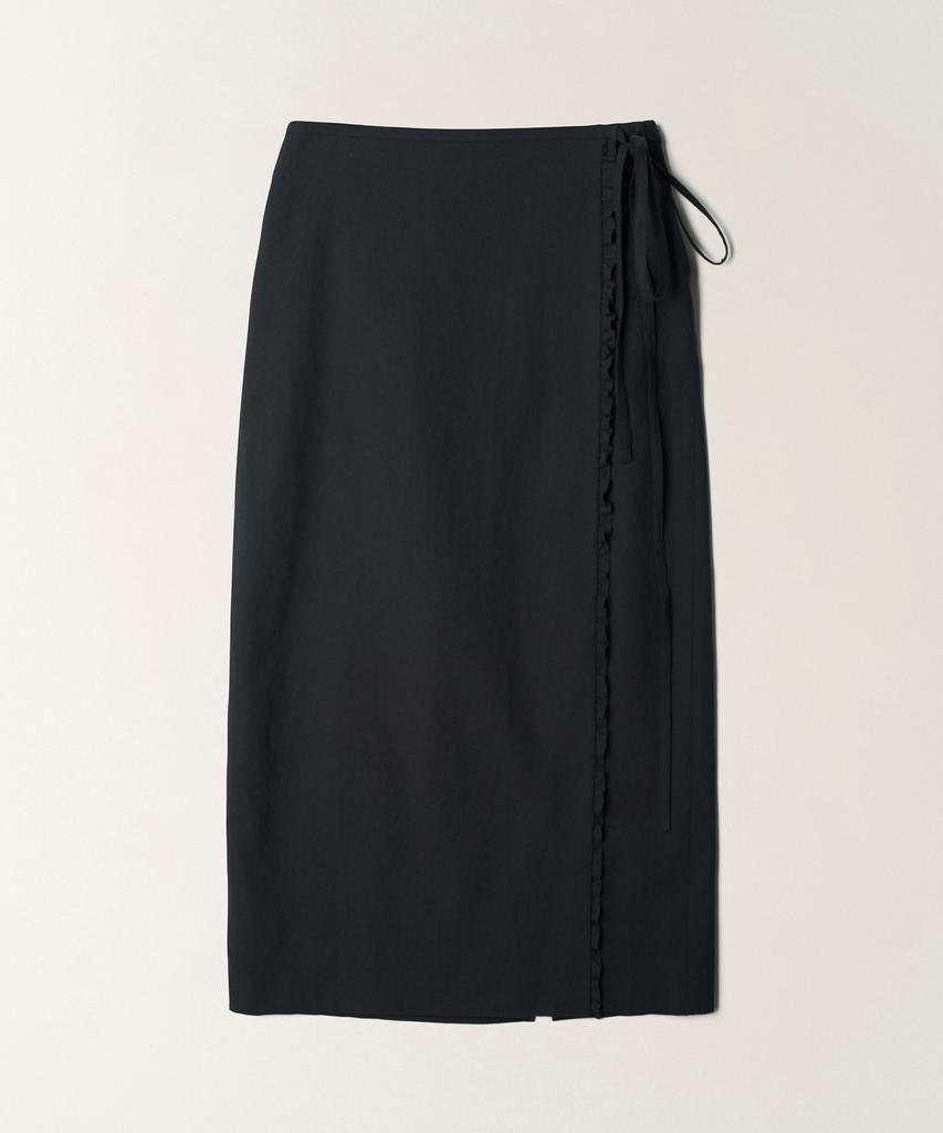 Tudment Linen Long Skirt_Charcoal