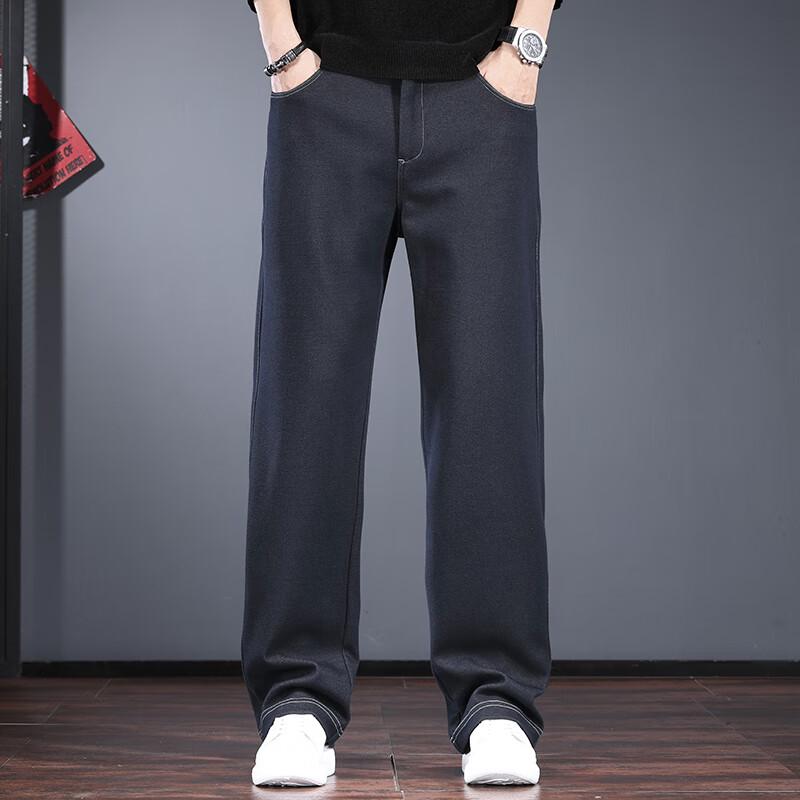 Jielunuo Men s Loose Straight Leg Casual Jeans 4XL