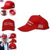 Election Classic Red Cotton Baseball Cap With Embroidered Lettering For Adults