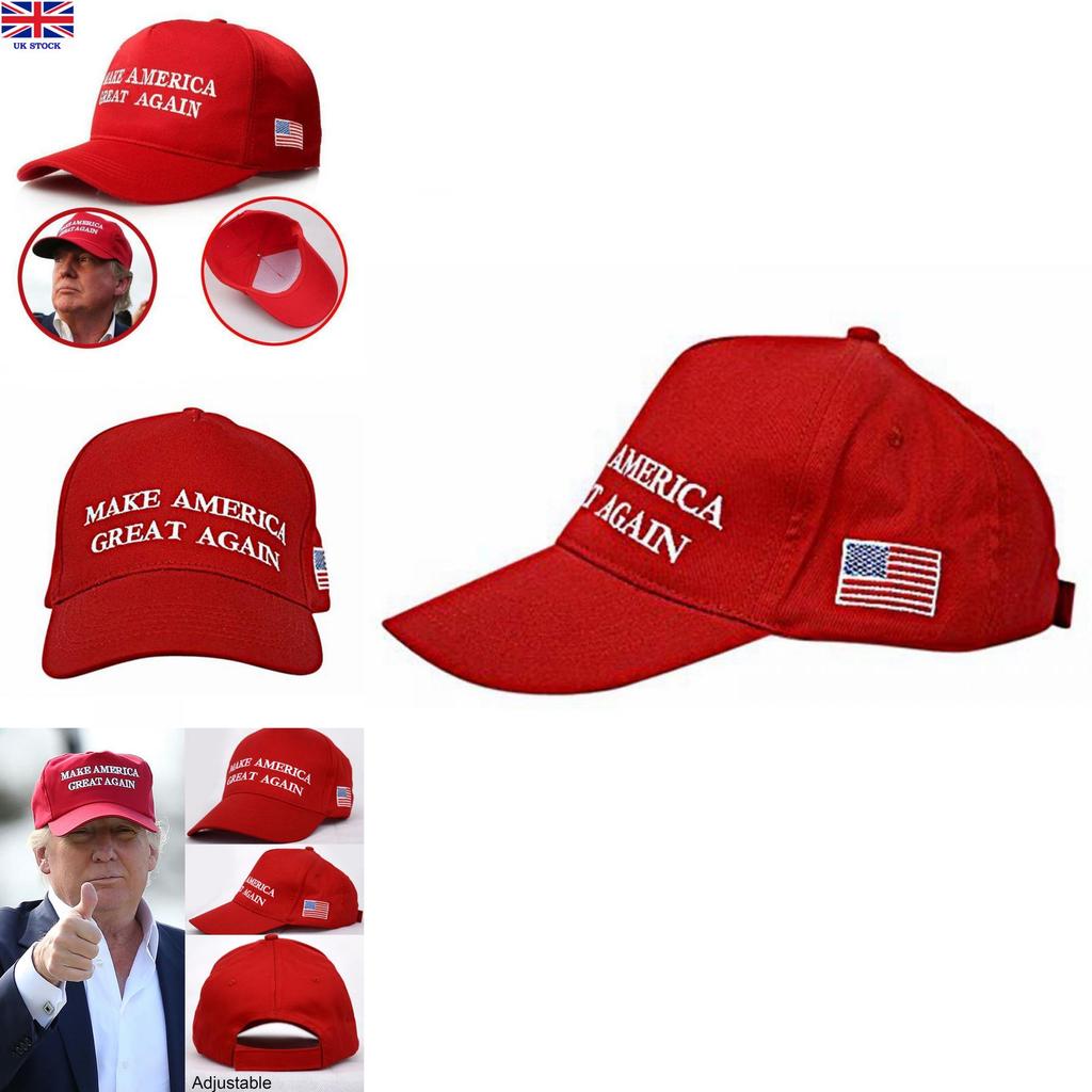 Election Classic Red Cotton Baseball Cap With Embroidered Lettering For Adults