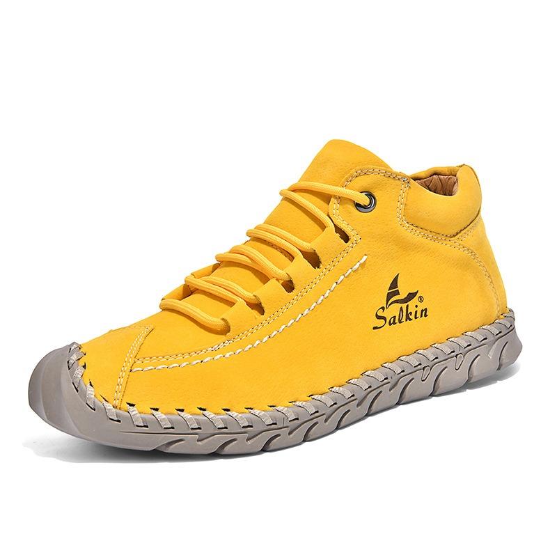 Large Size Hand-stitching Ankle Boots For Women Casual Shoes Split Leather Shoes Women Loafers Moccasins Women Flats Shoes