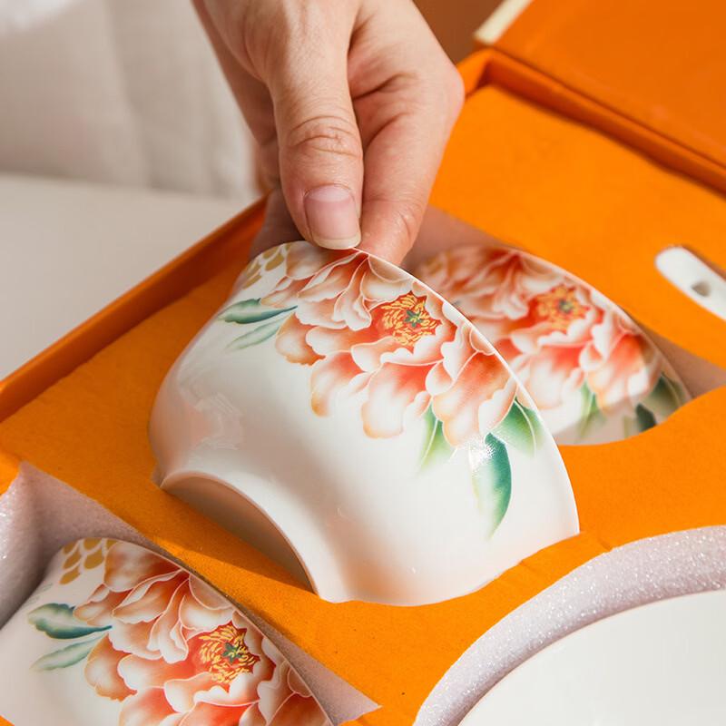 Ensemble Cadeau Vaisselle en Céramique OLOEY (6 Bols, 6 Cuillères)