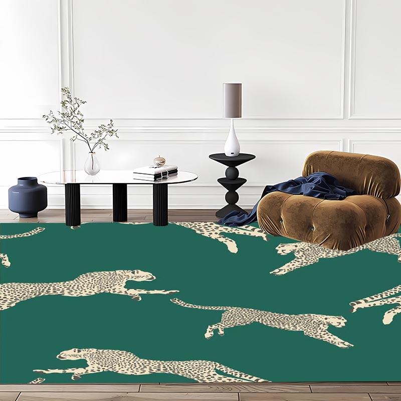 Leichter Luxus Teppich mit Leopardenmuster für Wohnzimmer Schlafzimmer Flur Alfombra Rutschfest Weiche Teppiche Sofa Fußmatte Heimdekor Tapete