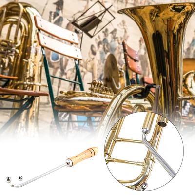Trombone Neck Maintain Tools with 3 Sheet Metal Balls Saxophone Ball Head Tool Sax Neck Maintenance Tool for Trumpet French Horn