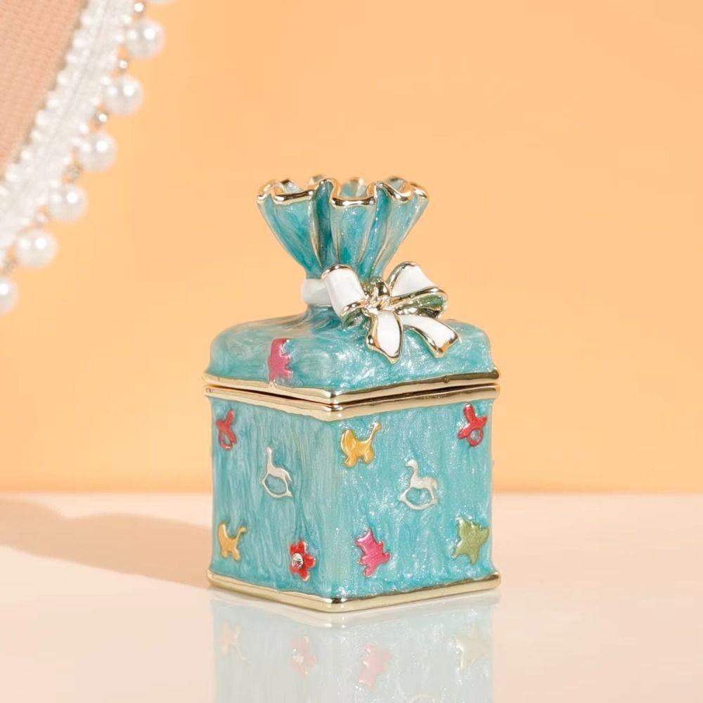 Enamel Color Storage Box Zinc Zinc Zinc Alloy Trinket Box Cute Girl Jewelry Box  Candy Storage