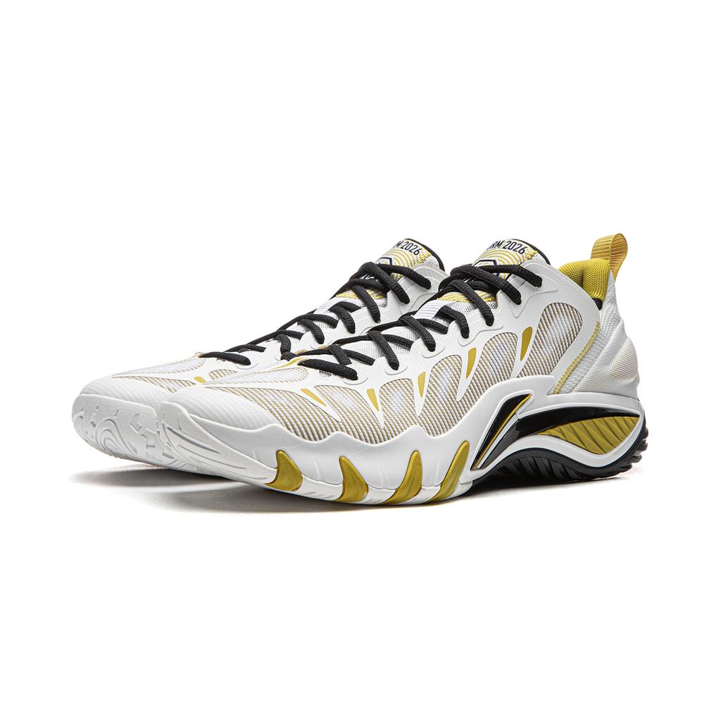 Li Ning Cushioning Abrasion Resistant Low top Basketball Shoes Men's Standard White ABFW011-2