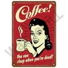 Vintage Coffee Metal Sign | Retro Tin Wall Art | Kitchen/Bar/Cafe Decor