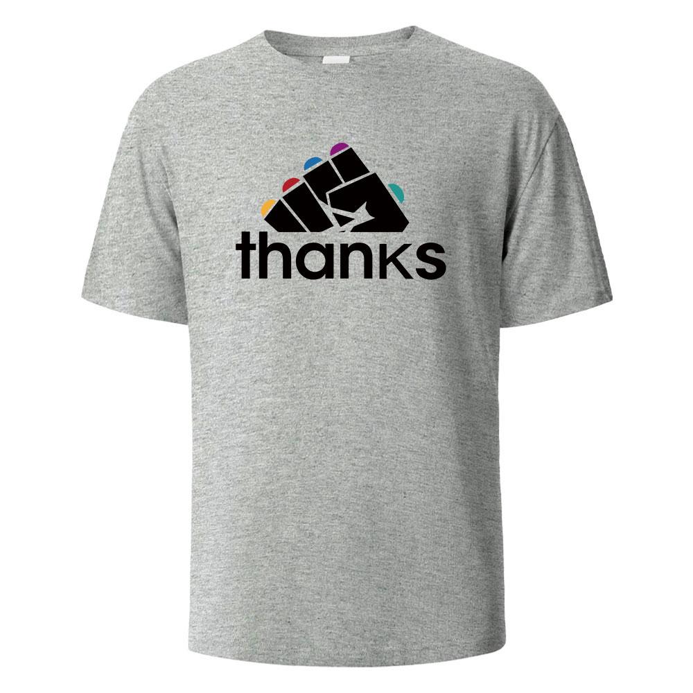 2026 Spring Summer Thanks Funny Graphic Printing TShirts Comfortable Pure Cotton Tops For Men Women