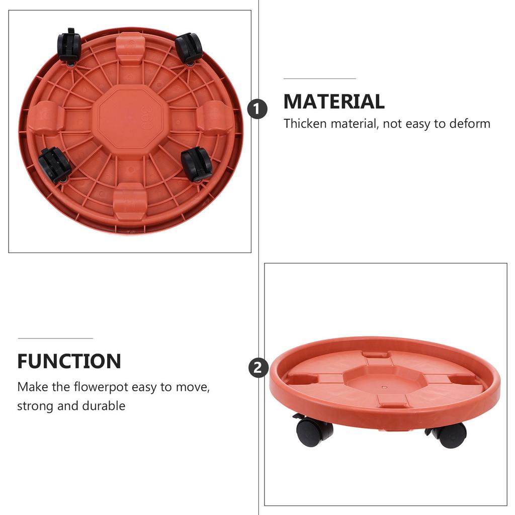 1Pcs Thickened Movable Vase Rack with Smooth Universal Wheels for Heavy Large Flower Pots Plant Pot Tray Round Floor Planter