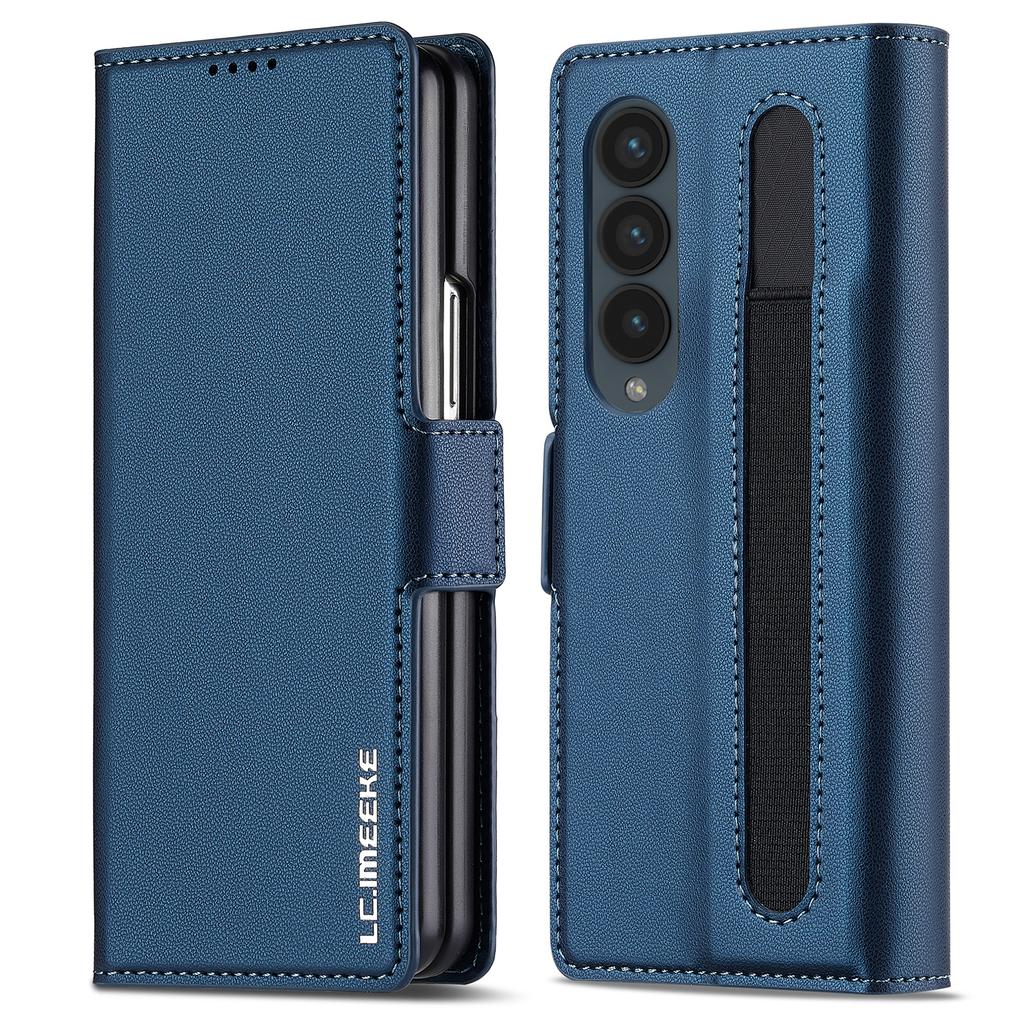 LC.IMEEKE L1 For Samsung Galaxy Z Fold3 5G Stand Case Texture PU Leather Wallet Phone Cover