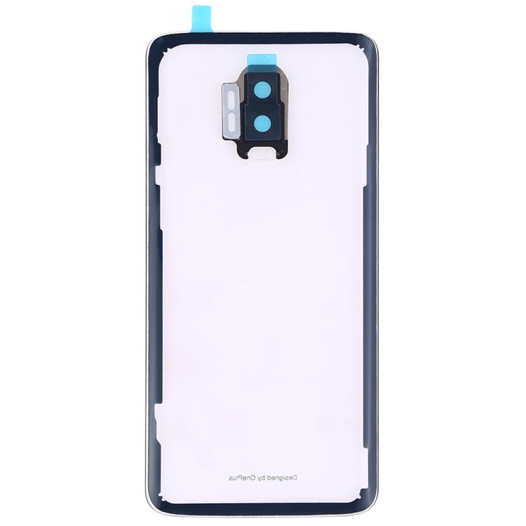 For OnePlus 6T Battery Back Cover with Camera Lens (Transparent)