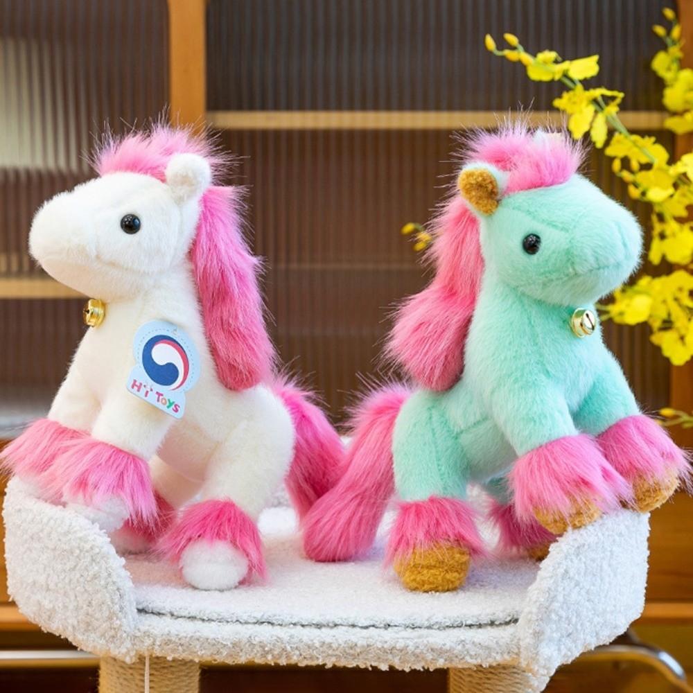 Cute Stuffed Horse Toy Bell Zodiac Pony Figurine Dorable 2026 Horse Plush Doll  Birthday Gift