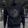 Men's Round Neck Printed Pullover Hoodie – Autumn/Winter Fashion Long Sleeve Fleece Top