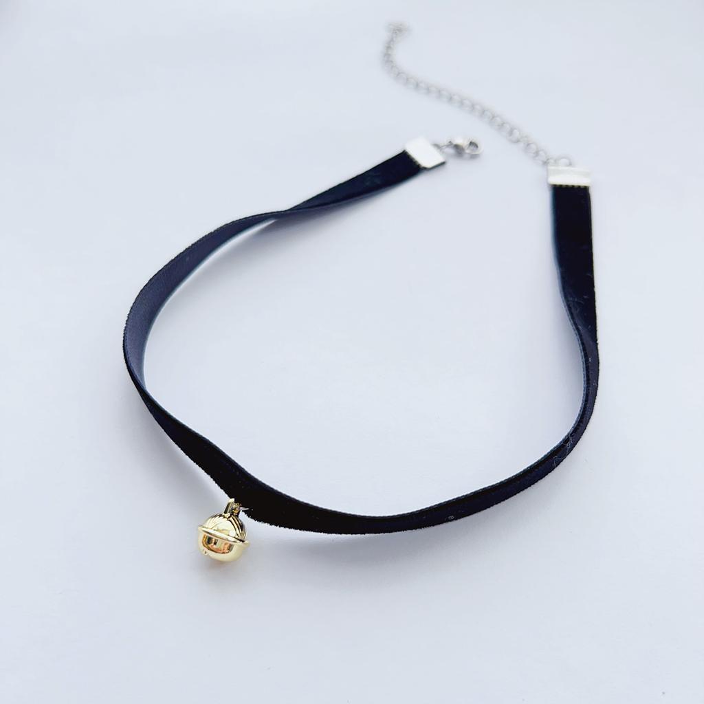 Gargantilla de terciopelo dulce y linda con colgante en forma de campana para cuello de chica