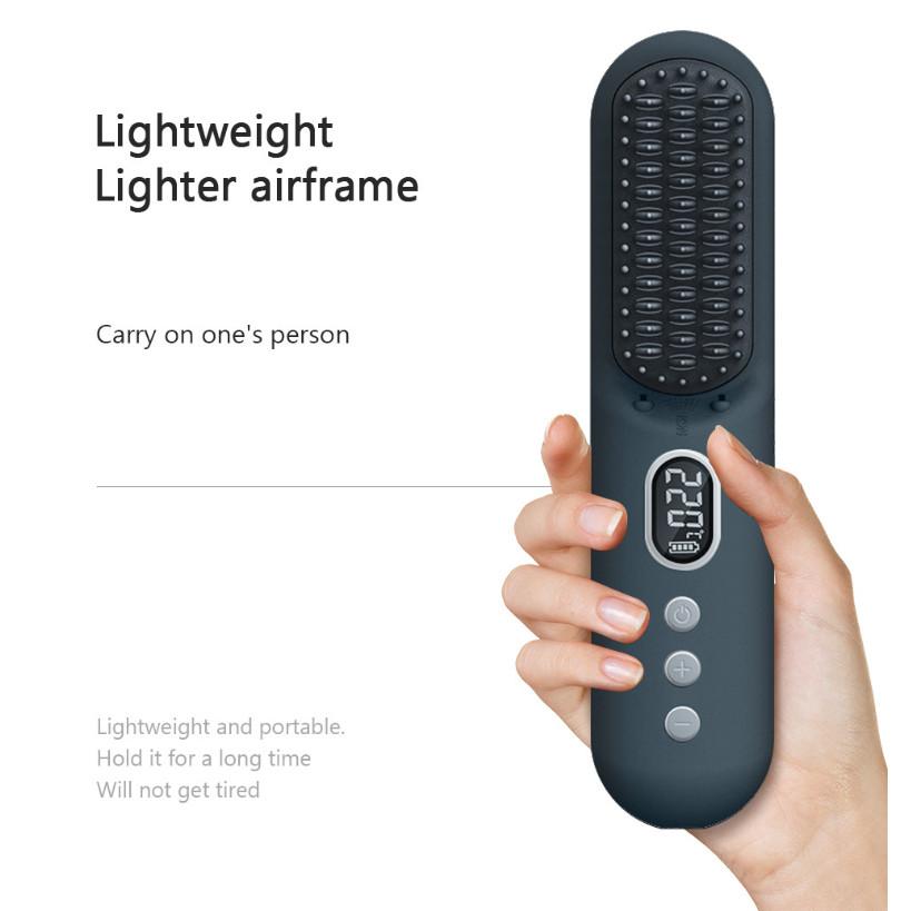 Rechargeable Portable Travel Hair Straightening And Curling Dual-Use Styling Tool Cordless Negative Ion Hair Straightening Comb