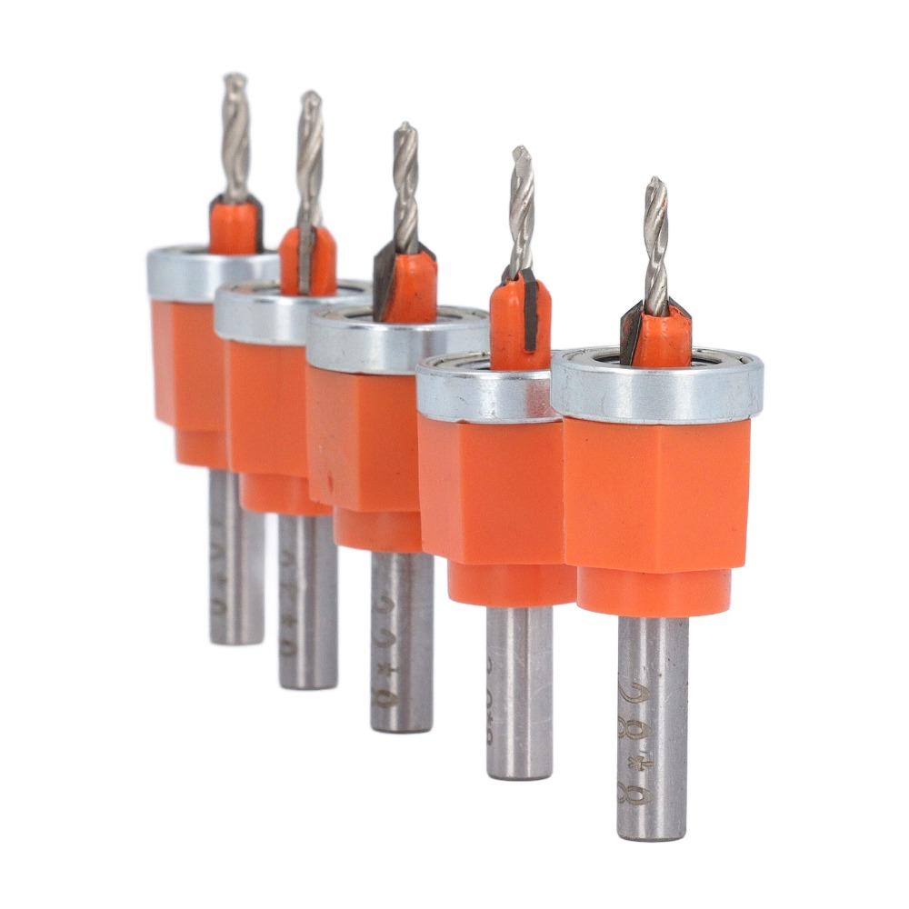 5pcs Adjustable Stop Bit Countersink Drill Bit Set Hole Opener Bit Set Woodworking Drilling