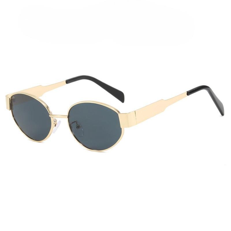 Bohemian Vintage Metal Round Sunglasses With Uv380 Protection For Travel And Parties