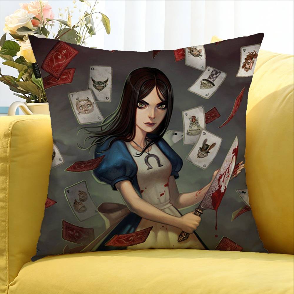Game Alice M-Madnes-S Returns World Various Sizes Square Pillow Case For Car Home Bedchamber Decor