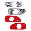 1 Pair Silver/Red For Jeep Wrangler JL 2018  Car Front Fog Lamp Decorative Cover Sticker Accessories