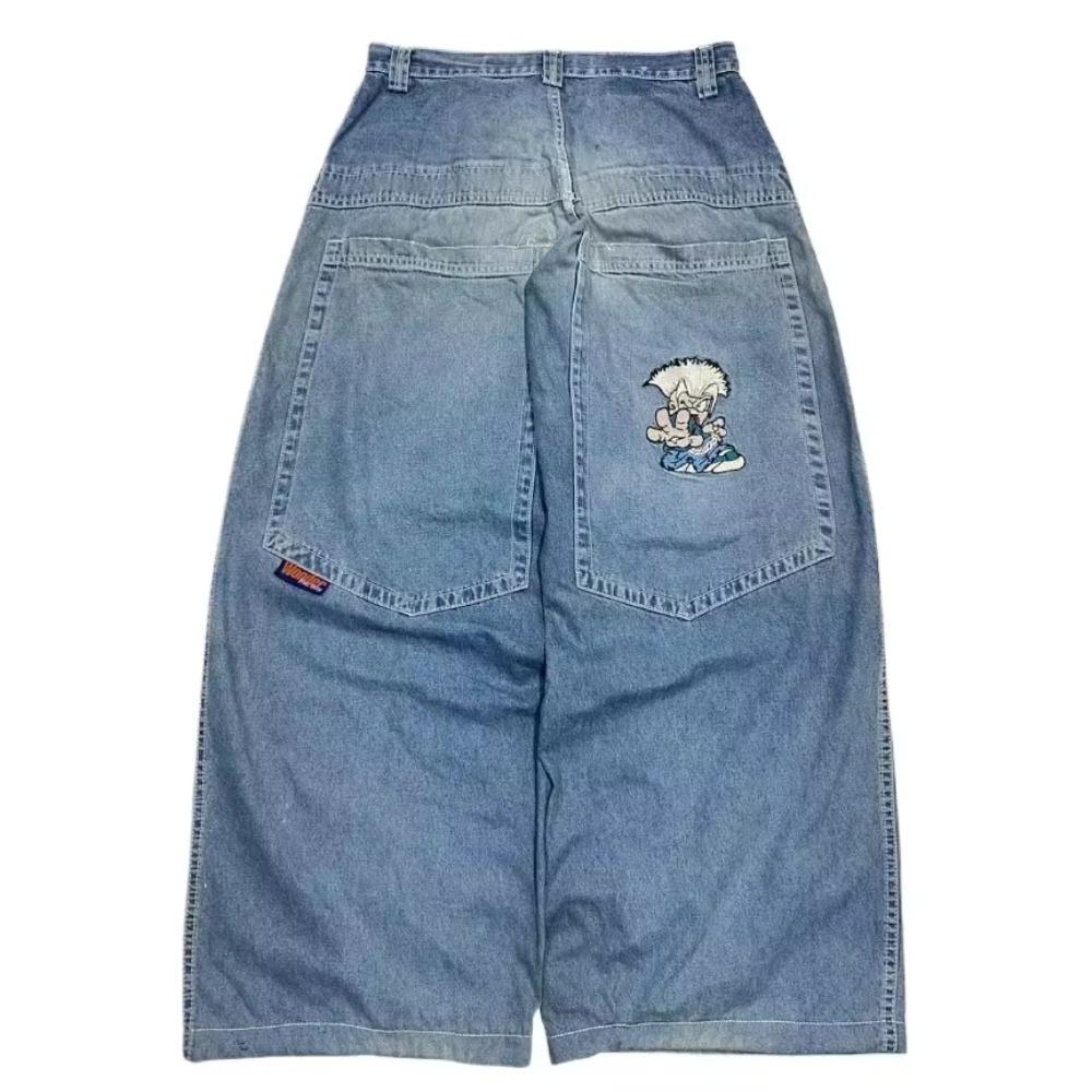 GLYDE Y2K Moda Jeans Dritti Larghi Street Hip Hop Vintage Oversize a Gamba Larga Jeans a Straccio Unisex