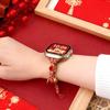 Chinese New Year Braided Strap for Apple Watch Series 11 10 42mm / 9 8 7 41mm / SE3 SE2 SE 6 5 4 40mm / 3 2 1 38mm Watch Band with Charms