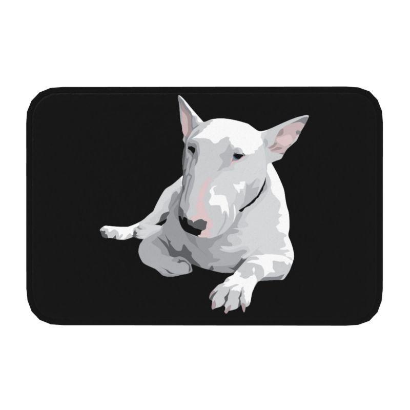 Starry Night Oil Painting Bull Terrier Carpet Mat Anti-Slip Rubber Backing Rug for Pet Lover Home Decoration Artistic Anime Rug