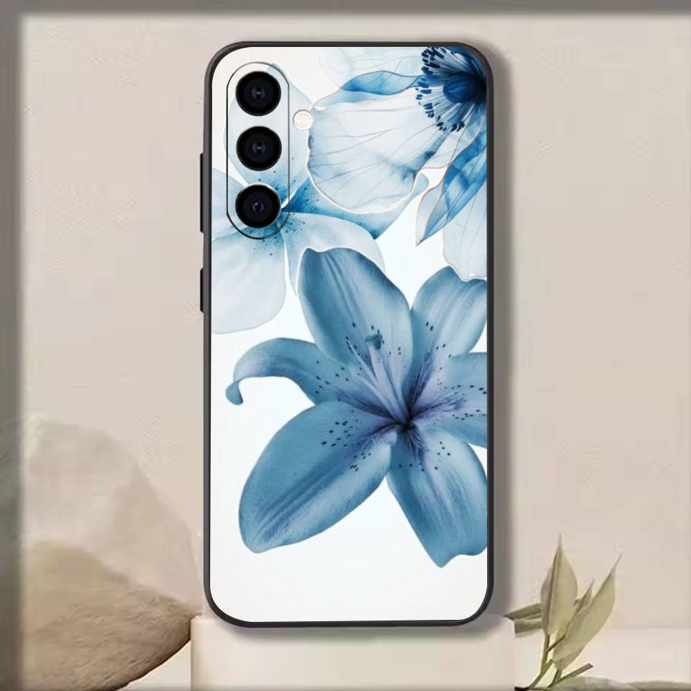 

Flower Pattern Phone Case For Samsung Galaxy A73,A72,A71,A70,A53,A52,A51,Soft Silicone Black Cover Samsung a52