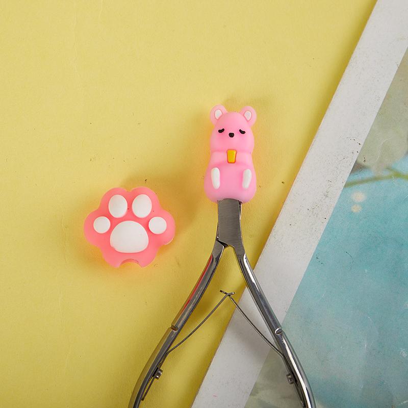Silicone Nail Scissors Sleeve Nipper Protective Cover Cartoon Animals Caps Shell