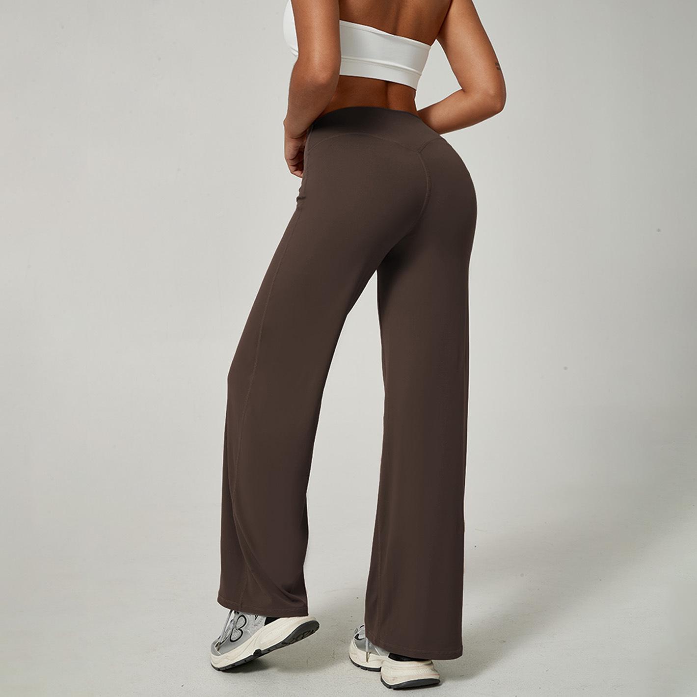 High-Waisted Seamless Yoga Pants for Women - Nude Feel, Body Shaping, Quick Dry, Hip Lifting, Wide Leg Tights L