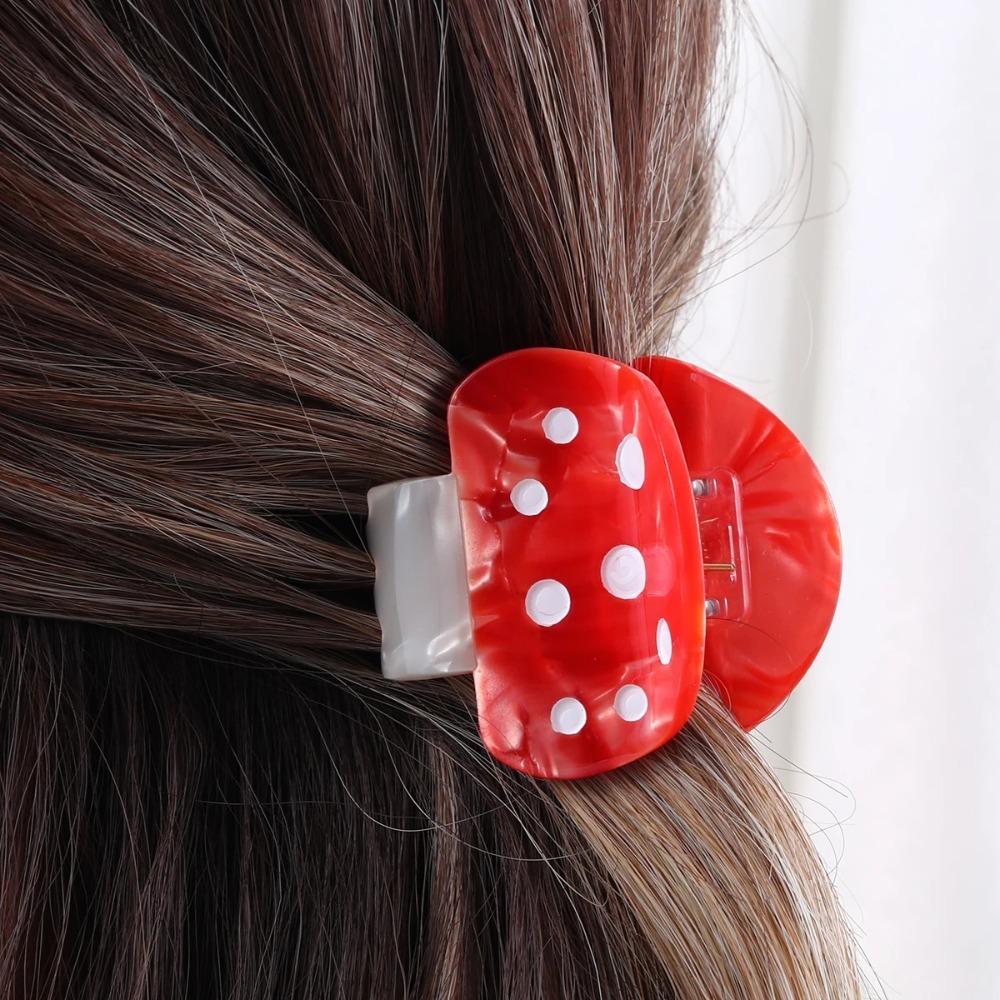 

Cute Mushroom Clip Non-slip Grab Clamps Elegant Hair Claw Women красный