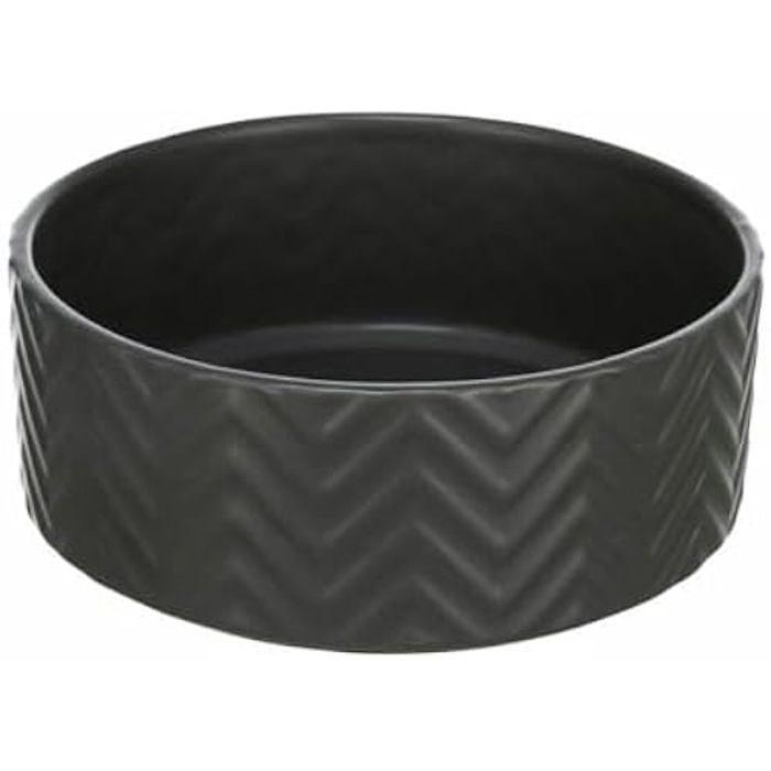 Gamelle en céramique - TRIXIE - 0,9 L - Noir - Rond - Pour chien moyen