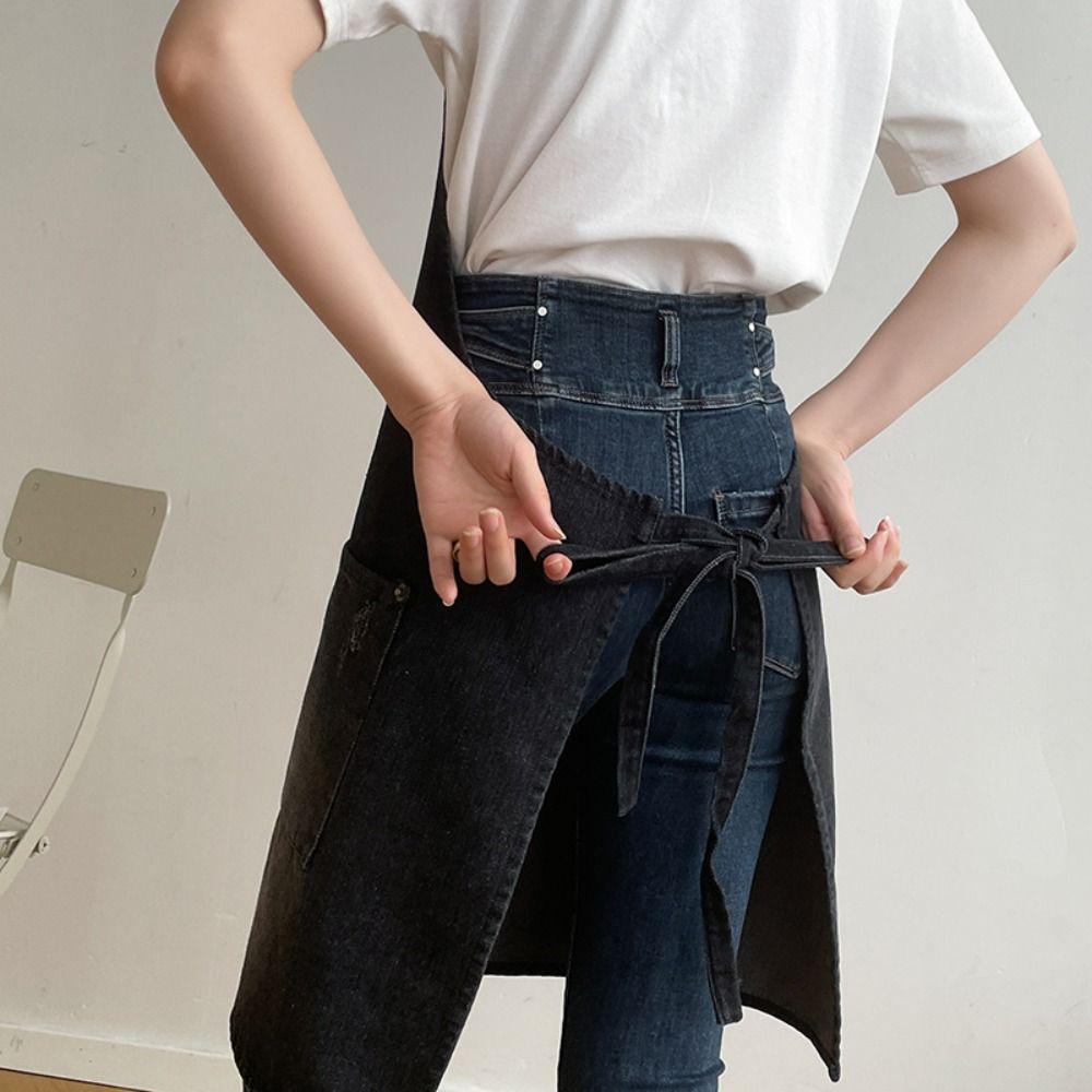 Unisex Kitchen Cooking Apron Oil-Proof Waiter Extended Aprons Barber Work Clothes  Restaurant Use