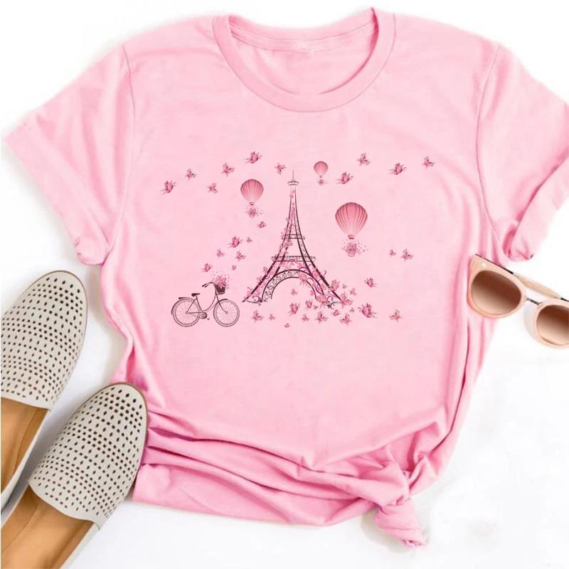 

Женская забавная футболка с цветочным принтом велосипеда, Харадзюку, женские футболки, повседневные топы с короткими рукавами и круглым вырезом, футболка, дропшиппинг 4XL