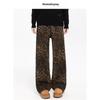 Unisex Retro-Freizeithose mit geradem Bein und Leopardenmuster