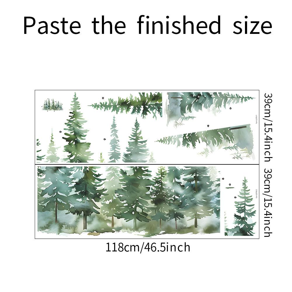 

Fun-L076 Акварельный сосновый лес спальня гостиная фон ландшафтный дизайн декоративная наклейка на стену 39*118CM*2PCS/fun-L076