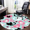 1pc Cat, Heart Carpet, Round Non Slip Durable Large Size Office Carpet, Suitable for Office