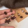 Unique Coffee Bean Studs Earrings for Fashion Enthusiasts Lightweight Wood Beaded Ear Pendants Jewelry for Daily Wear