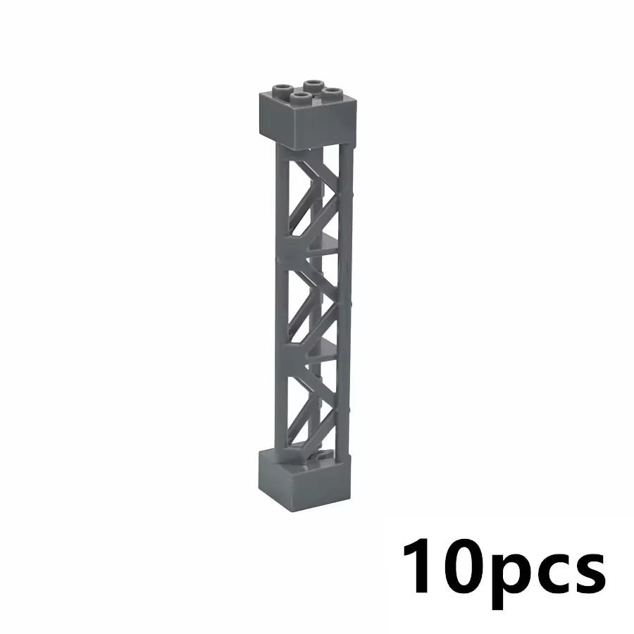 Non-Toxic Building Block Part 10Pcs Moc Pillars Bricks 2X2X10 Support Baseplate Bridge Pillar Girder Bracket Column Toys Compatible 95347