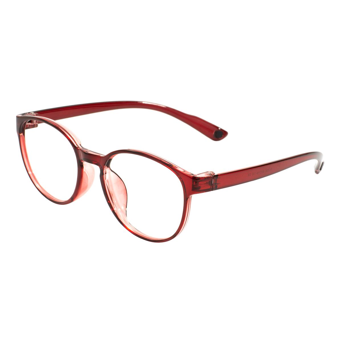 

Clear Women Small TR90 Round Full Rim Glasses Frame Transparent Spectacle For Prescription Myopia Lenses and Reading красный