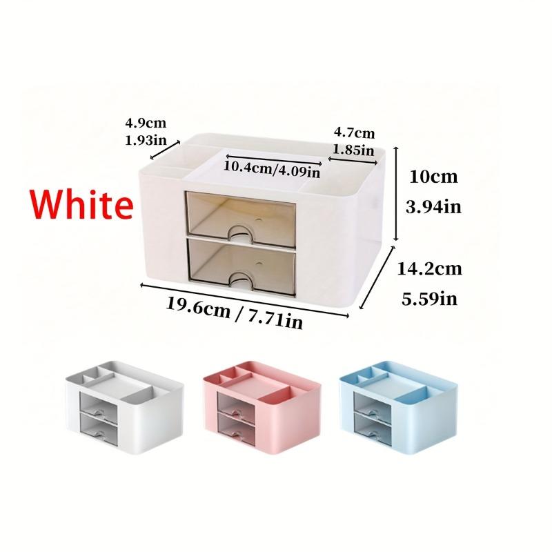 Large Capacity Desk Organizer with Cute Stickers Patches Desk Drawer Storage for Makeup Brush Office School Supplies Organizer