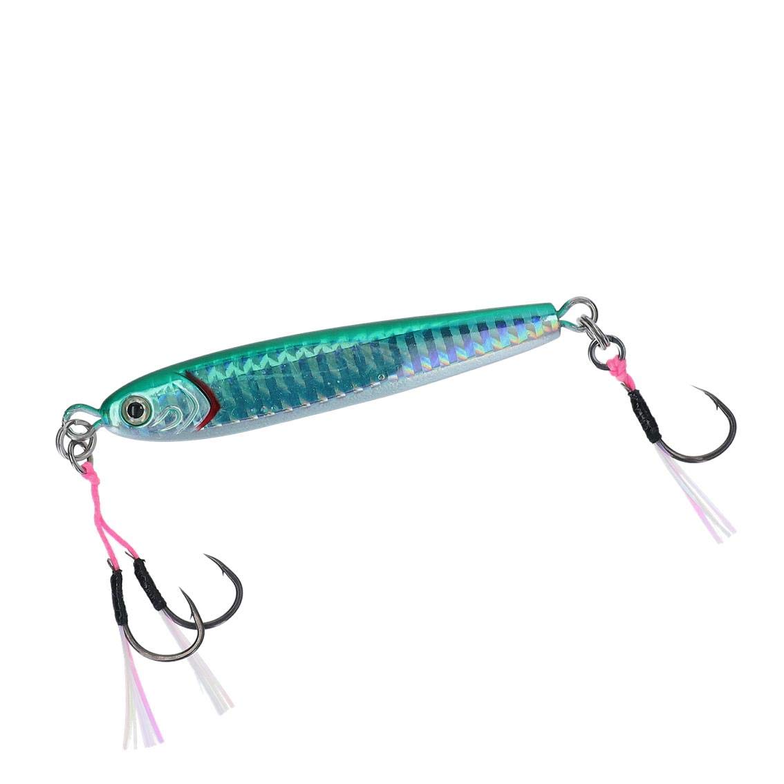 

Daiwa Metal Jig TG Bait SLJ with FPH Green Silver Hook, 80g,