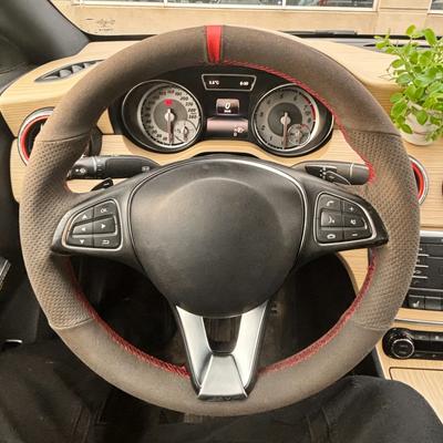 Funda de Volante de Coche de Ante Para Mercedes Benz W176 W246 W205 C117 C218 X218 W213 X156 X253 W166 X166 EQV W447 Interior