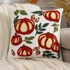 Halloween Pumpkin Pillowcase Embroidered Velvet Pillow Cover Plush Cushion Case Spooky Sofa Decor Cozy Bedroom Accent
