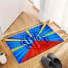 Blau Rot Radial Sunburst Diamant Logo Teppich Farbgeteilter Hintergrund Grafik Boden Teppich Wohnzimmer Heimdekoration Matte