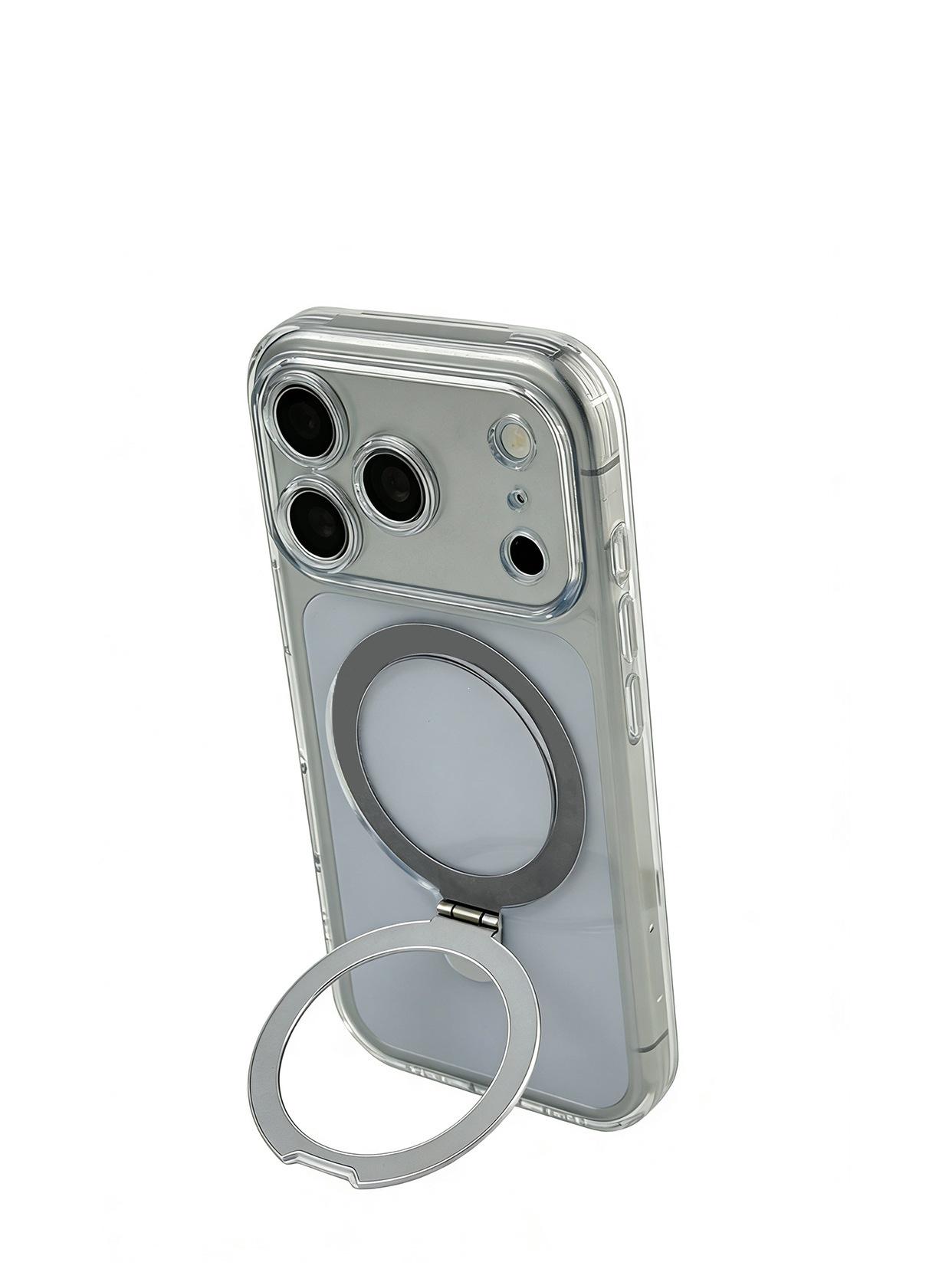 

Full-Coverage Transparent Magnetic Phone Case for Apple 17Promax with 180° Bracket Protection Apple 17 Pro Max