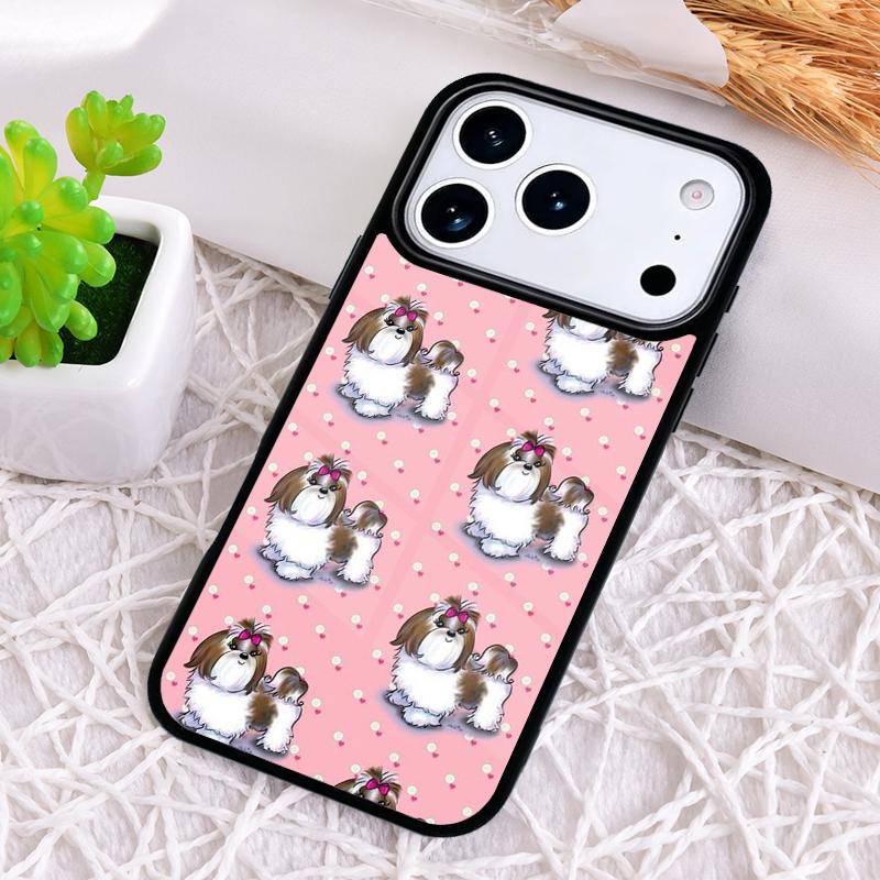 Cartoon Shih Tzu Dog Soft Phone Case for iPhone 17 Air 16 15 11 12 14 13 Pro Max Shockproof Cover