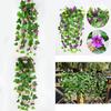 Lifelike Hanging Basket Artificial Flower Morning Glory Vine For Stunning Home Wall Decor